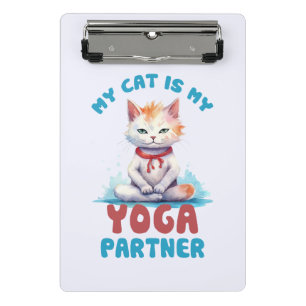 My Cat Is My Yoga Partner -Adorable Meditating Cat Mini Clipboard