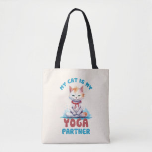My Cat Is My Yoga Partner -Adorable Meditating Cat Tote Bag