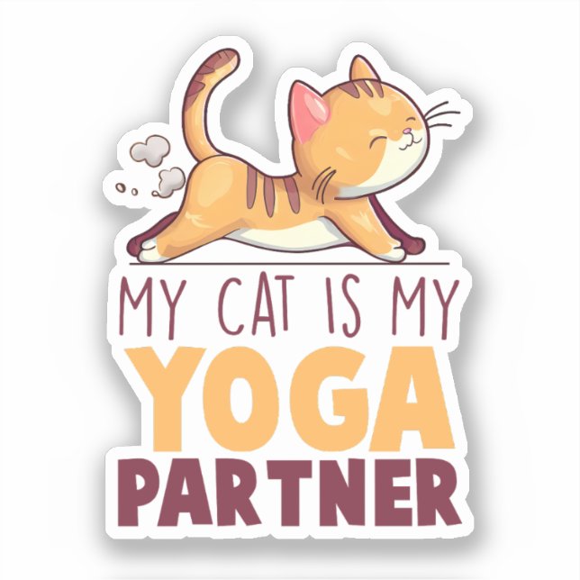 My Cat Is My Yoga Partner – Stretching Cat (Front)