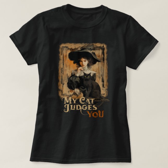 "My Cat Judges You" Vintage Style T-Shirt (Design Front)