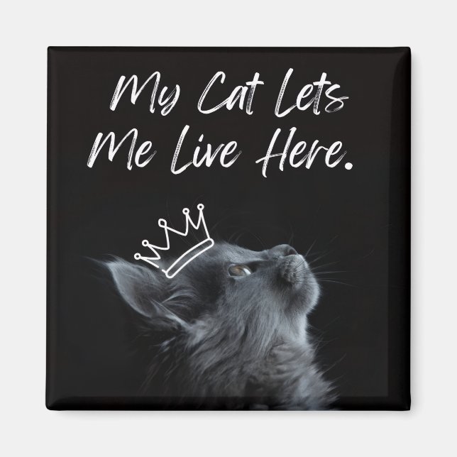 My Cat Lets Me Live Here Magnet (Front)