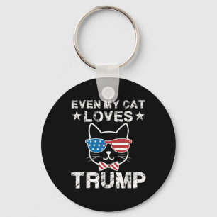 My Cat Loves Trump 2024 Keychain