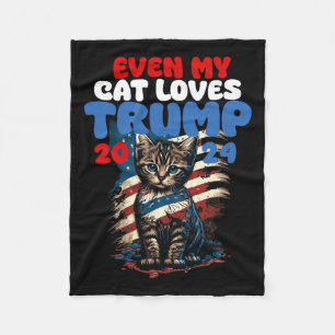 My Cat Loves Trump 2024 Shirt Fleece Blanket