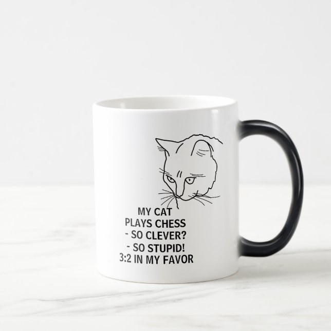 My Cat Plays Chess customizable Magic Mug (Right)