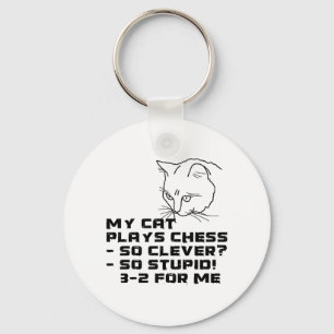 My Cat Plays Chess Keychain