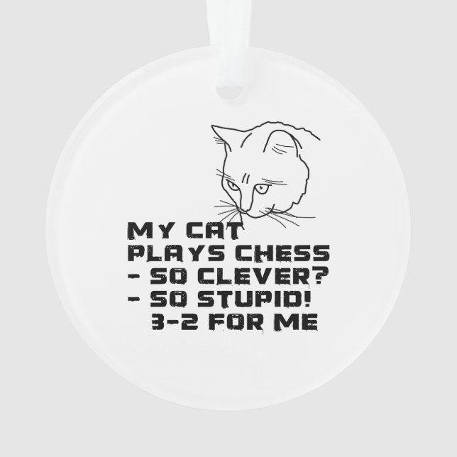 My Cat Plays Chess Ornament (Back)