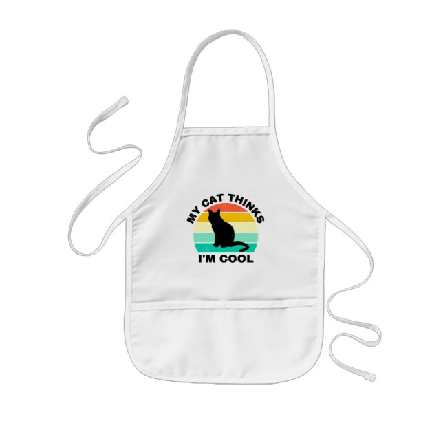 My Cat Thinks I'm Cool   Kids Apron (Front)