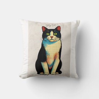 My cat Tshirt Throw Pillow