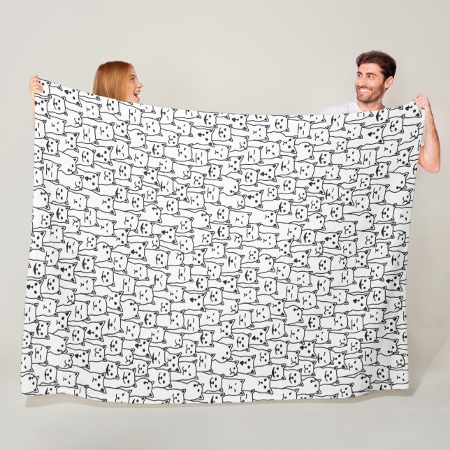 My Cat was right about you funny cats pattern Fleece Blanket (In Situ)