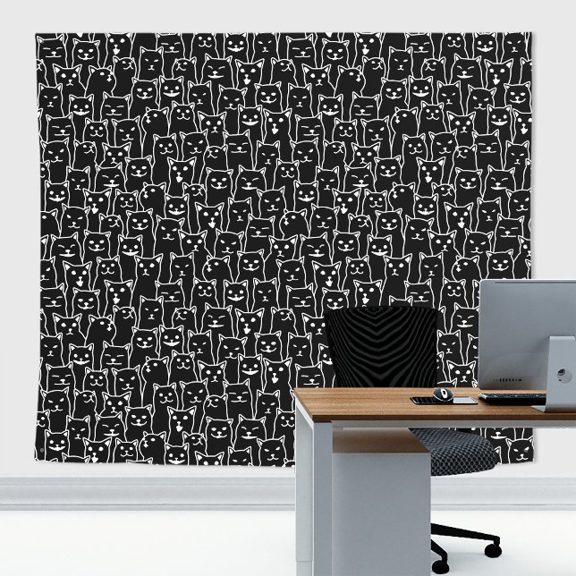 My Cat was right about you funny cats pattern Tapestry (Cats zoom and home decor backdrop tapestry)