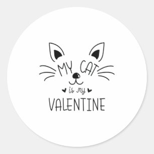 My Cats Are My Valentine Cat Valentines Day 1  Classic Round Sticker