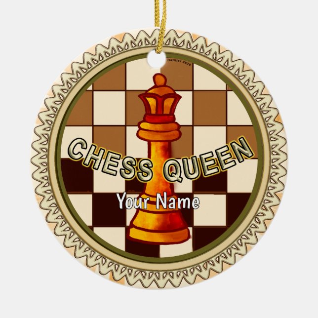 My Chess Queen  Ceramic Ornament (Front)