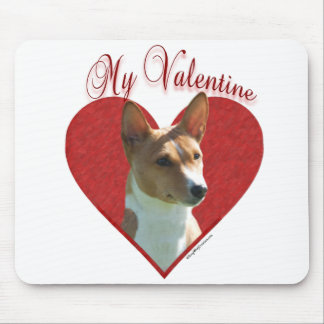 My Chestnut Basenji Valentine Mouse Pad