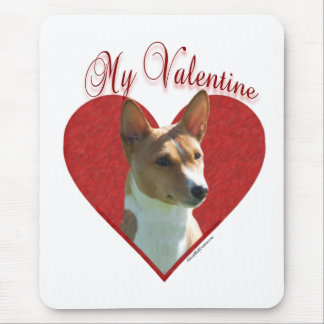My Chestnut Basenji Valentine Mouse Pad