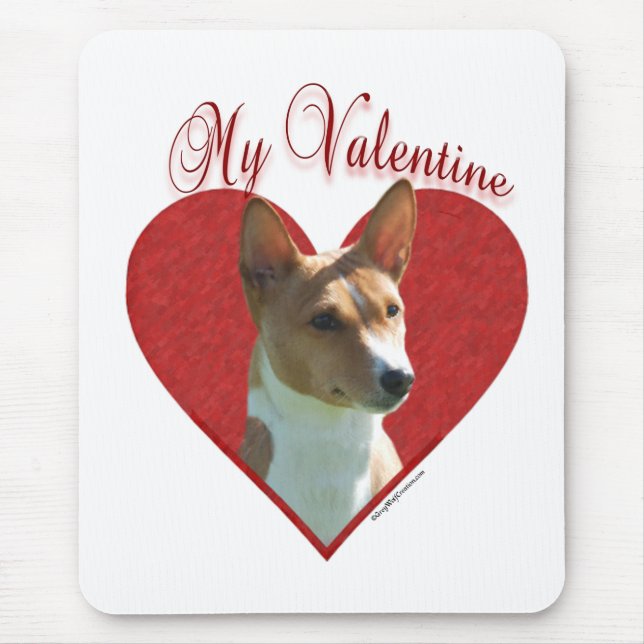 My Chestnut Basenji Valentine Mouse Pad (Front)