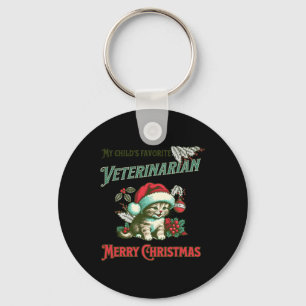 My Child's Favourite Veterinarian. Christmas Veter Keychain