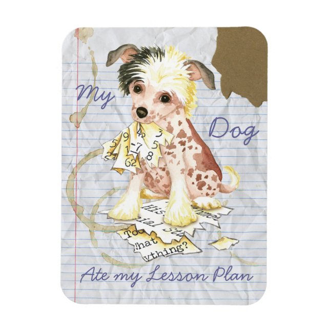 My Chinese Crested Ate My Lesson Plan Magnet (Vertical)