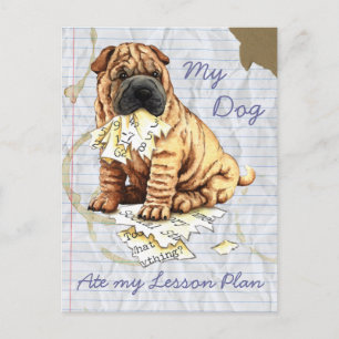 My Chinese Shar-Pei Ate My Lesson Plan Postcard