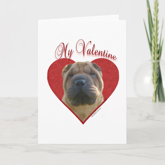 My Chinese Shar-Pei Valentine Holiday Card (Front)