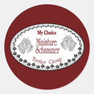 my choice mini schnauzer classic round sticker