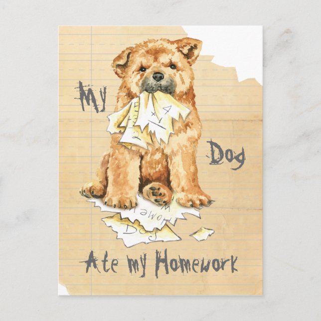 My Chow Chow Ate My Homework Postcard (Front)