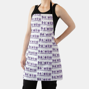 My Christmas is Purple Holiday Xmas Apron