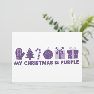 My Christmas is Purple Holiday Xmas Card