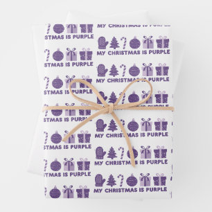 My Christmas is Purple Holiday Xmas Wrapping Paper Sheet