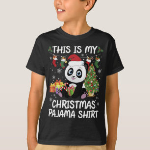 My Christmas Pajama Christmas Stocking Santa Panda T-Shirt