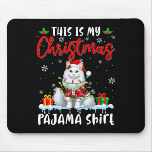 My Christmas Pajama Santa Cat Animals Xmas Lights  Mouse Pad