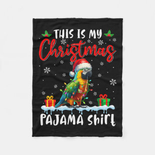 My Christmas Pajama Santa Parrot Animals Xmas Ligh Fleece Blanket