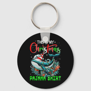 My Christmas Pajama Santa Whale Sea Animal Lover K Keychain