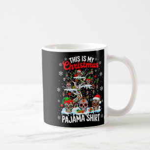 My Christmas Pajama Shirt Group Floral Skulls On X Coffee Mug