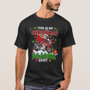 My Christmas Pajama Xmas Santa Riding Motorbike T-Shirt