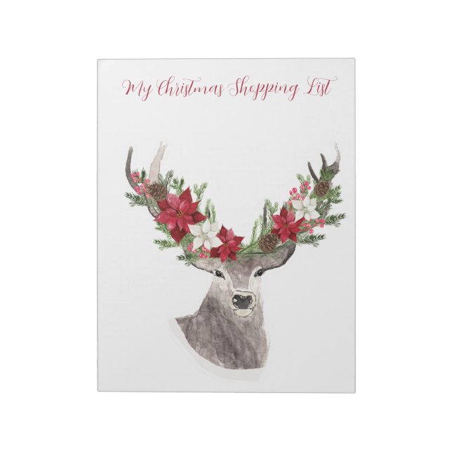 My Christmas Shopping List Festive Deer Notepad (Rotated)