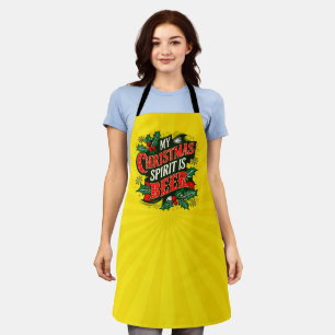 My Christmas Spirit is Beer-89379 Apron