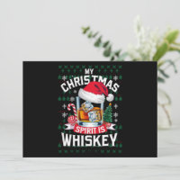 My Christmas Spirit Is Whiskey Ugly Sweater Xmas P