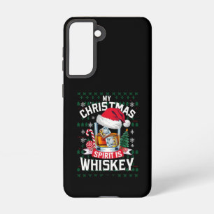 My Christmas Spirit Is Whiskey Ugly Sweater Xmas P Samsung Galaxy Case