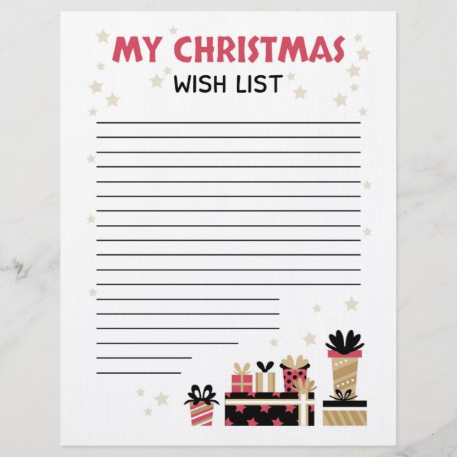 My Christmas Wishlist Letterhead (Front)