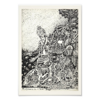 My city driven by fire into the sea. photo print