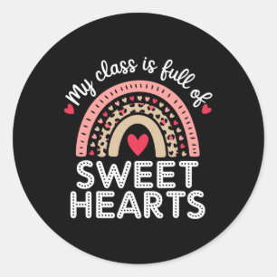 My Cl Is Full Of Sweet Hearts For Teachers Valenti Classic Round Sticker