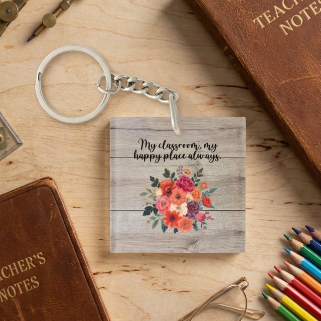 My Classroom My Happy Place Educator Design Keychain (Creator Uploaded)