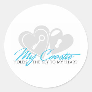 My coastie holds the key classic round sticker