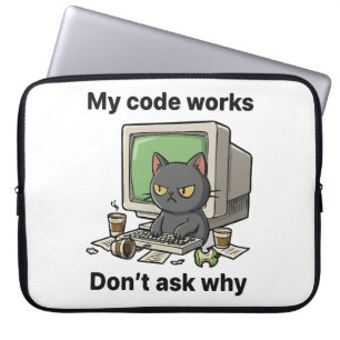My code works Don't ask why Laptop Sleeve