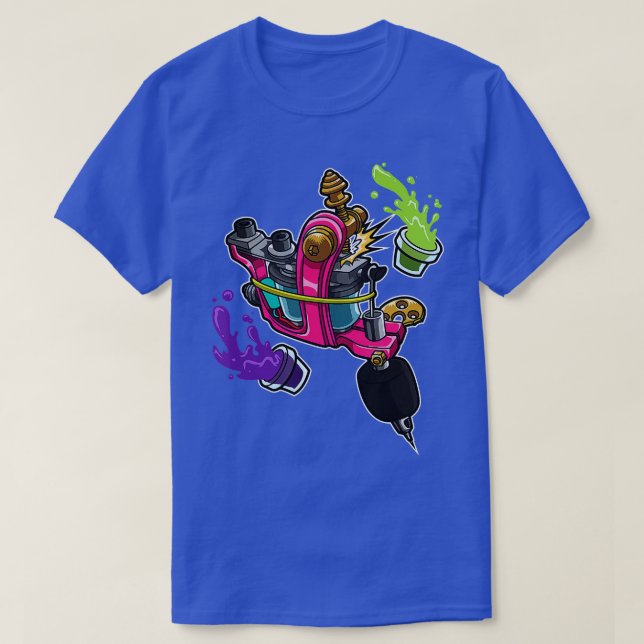 My Coil Loves Colour Tattoo Machine Tattoo Artist T-Shirt (Design Front)