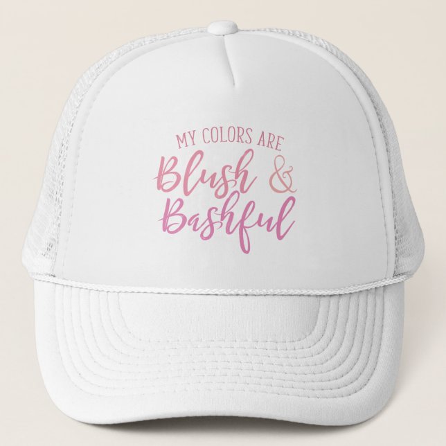 My colours are Blush and Bashful Trucker Hat (Front)