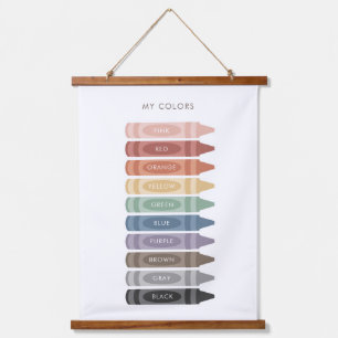 My Colours Crayon Educational Classroom Decor Hanging Tapestry