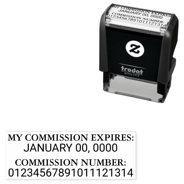 My Commission Expires Date & Number Notary Public Self-inking Stamp (In Situ)