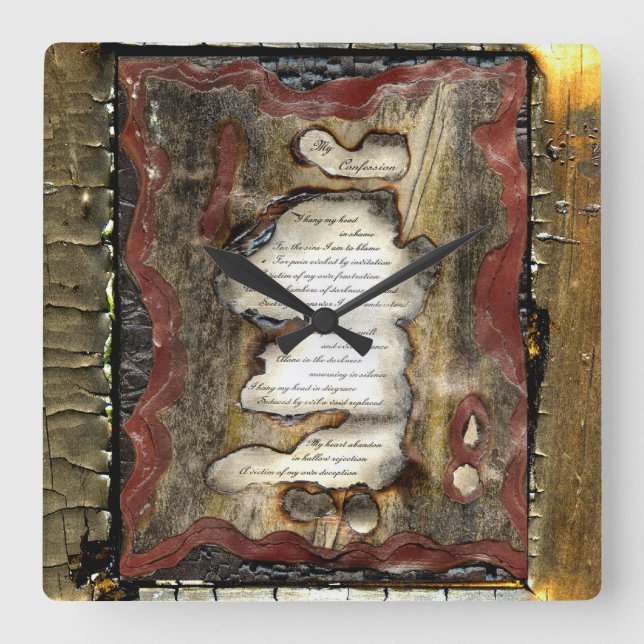 My Confession Square Wall Clock (Front)