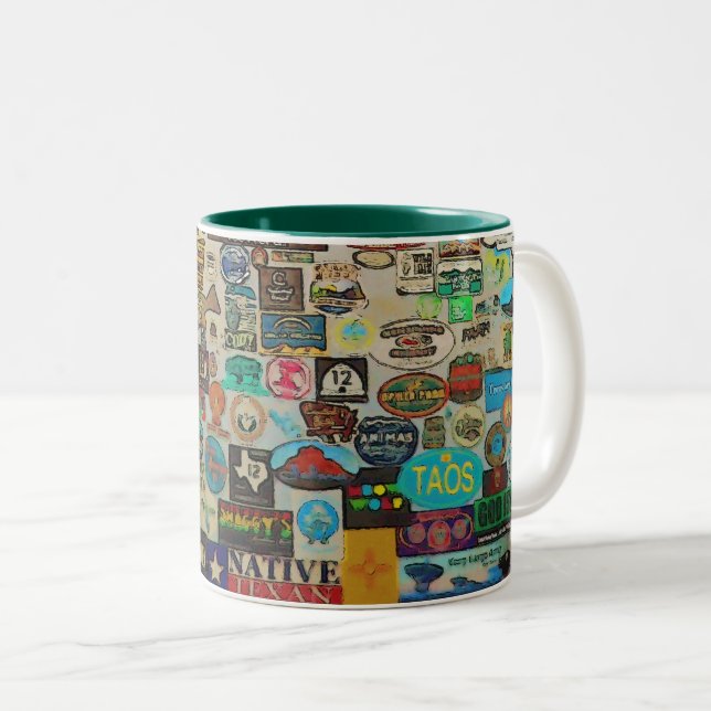 My Cool Decals - Travel Stickers Two-Tone Coffee Mug (Front Right)